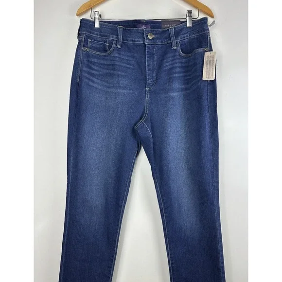 NWT NYDJ Alina Skinny Legging Blue Denim Stretch Echo Valley Medium Wash Size 14 - Picture 3 of 14